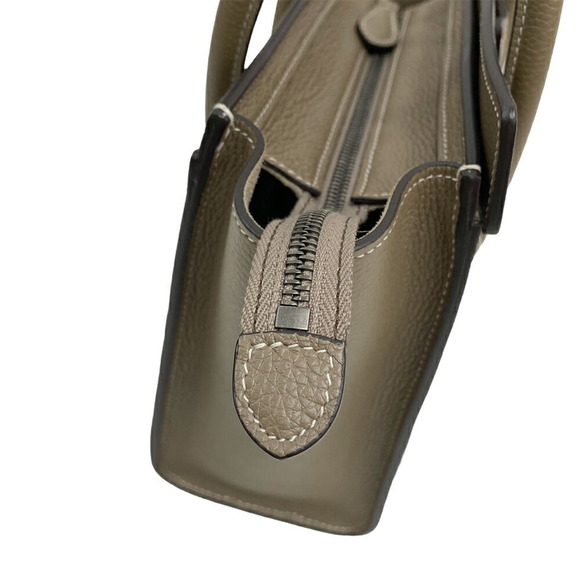 Celine Luggage Drummed Calfskin Shoulder Bag Suri Beige - Picture 8 of 9